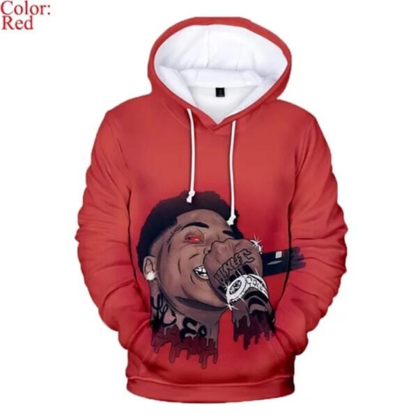 Red Graphic Nba Youngboy Hoodie